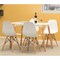 Fabulaxe Plastic DSW Shell Dining Chair with Solid Beech Wooden Dowel Eiffel Legs, White, PK 4 QI003746.WT.4 - alternate 6
